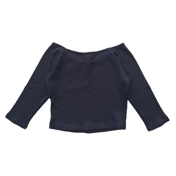 Size- S, Forever 21 black crop off-shoulder knitted top - Picture 3 of 6
